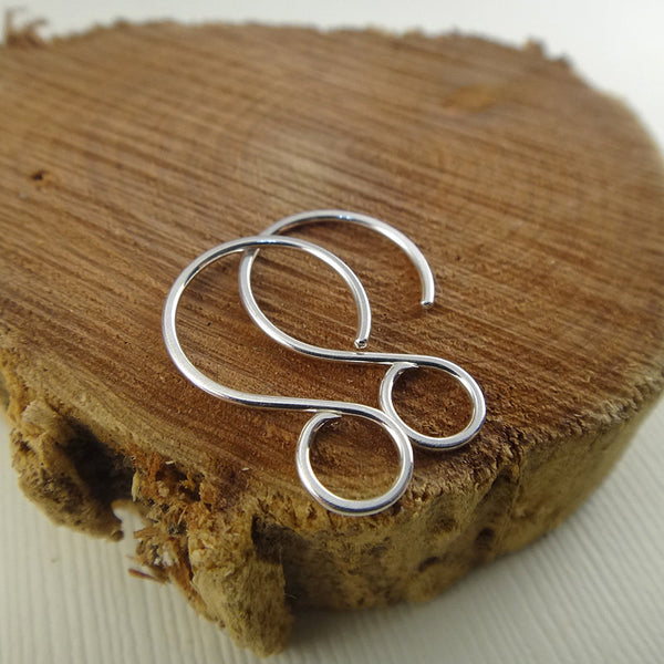 Sterling Silver Short Infinity Earwires - 3/4 inch