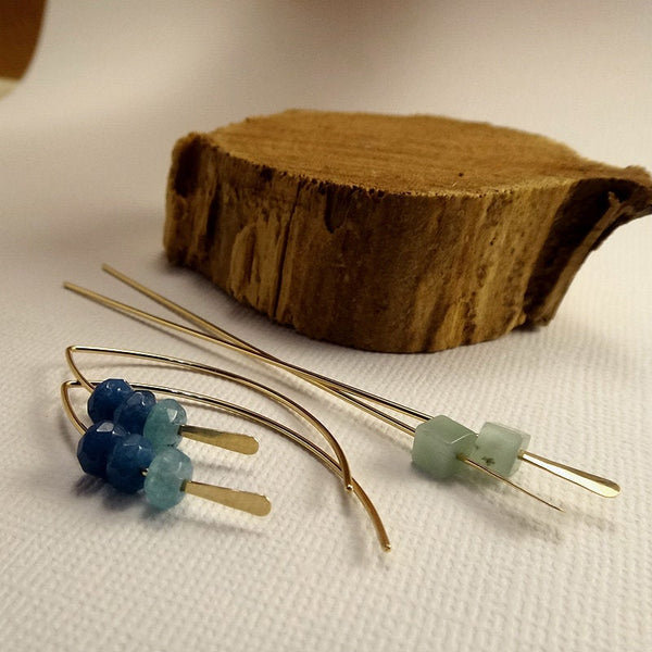 Gold Filled Hammered Stick Ear Wires