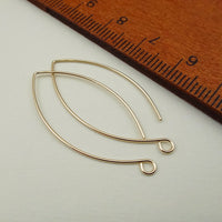 Gold Filled Leaf Ear wires - 1 1/4 inch