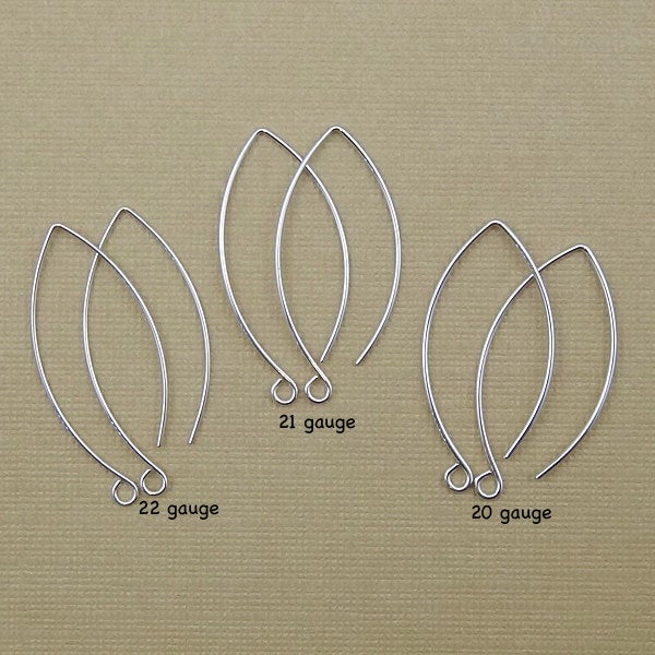 Sterling Silver Leaf Ear wires - 1 1/4 inch