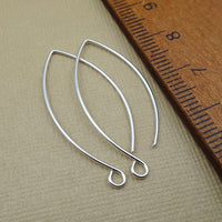 Sterling Silver Leaf Ear wires - 1 1/4 inch