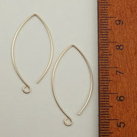 Gold Filled Leaf Ear wires - 1 1/4 inch
