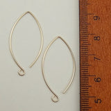 Gold Filled Leaf Ear wires - 1 1/4 inch