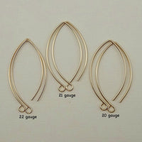 Gold Filled Leaf Ear wires - 1 1/4 inch