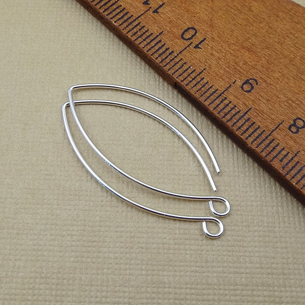 Sterling Silver Leaf Ear wires - 1 1/4 inch