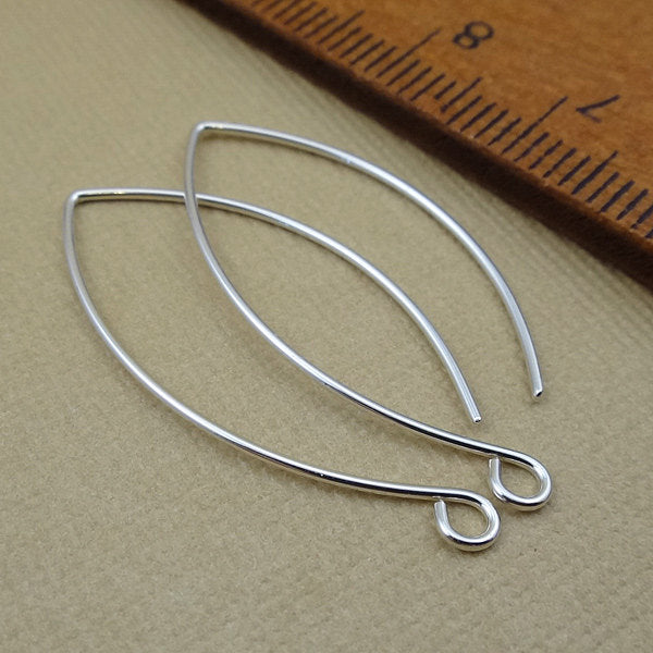 Sterling Silver Leaf Ear wires - 1 1/4 inch