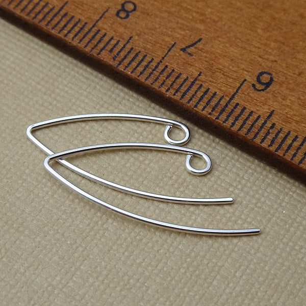 Sterling Silver V-Shaped Hammered Ear Wires